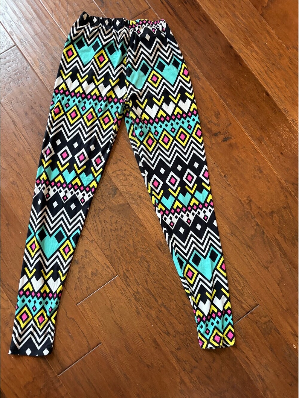 Always Teen Girls' Leggings Size 7 with Colorful Geometric Pattern